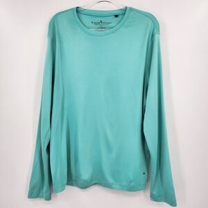 Tailor Vintage Graphic T-shirt Performance Long Sleeve Size Large Aqua Sailboat